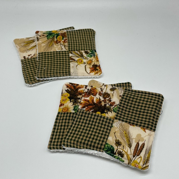 Set of 4 Fall Themed Handmade Reusable Makeup Remover Pads - Picture 3 of 4